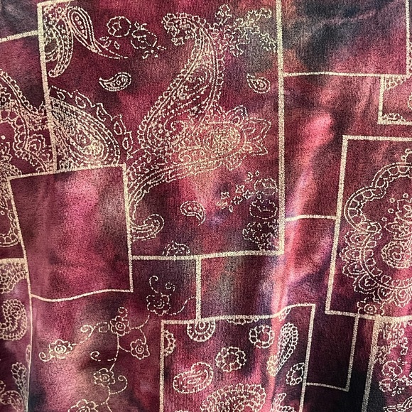 Claire France 90s Mauve Paisley Bell Sleeves bohemian size Large - Picture 6 of 7